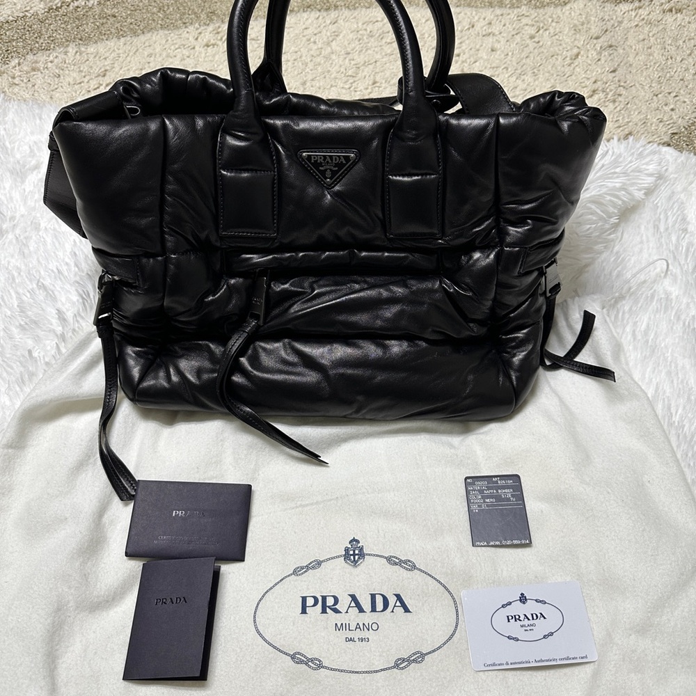 Prada Luxurious Black Leather Tote